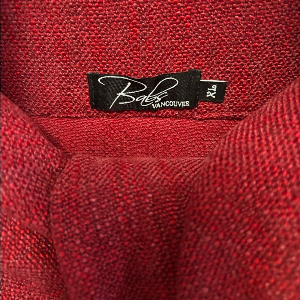 Elegant Red Pea Coat for Women - Picture 2 of 3